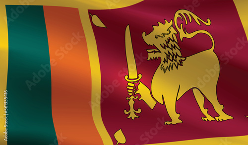 Sri Lanka flag background.Waving Sri Lankan flag vector