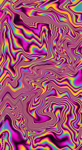 Abstract psychedelic background with rainbow smudges and stains, like on gasoline film. Vertical format for stories and posts.