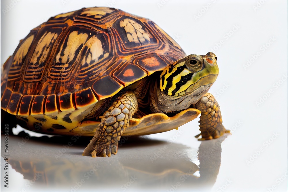 Obraz premium Close up of a Generic Turtle isolated on a white background