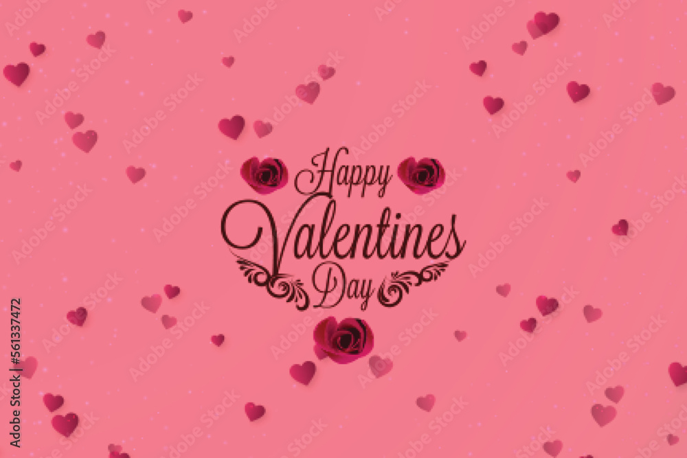 Valentine's day hearts stylish greeting card calligraphic design 36