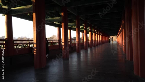 Gyeongju, Korea-Jan.11-2023 : Woljeonggyo Bridge-Wooden bridge