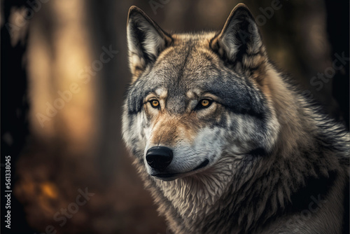 GENERATIVE AI wolf in the woods