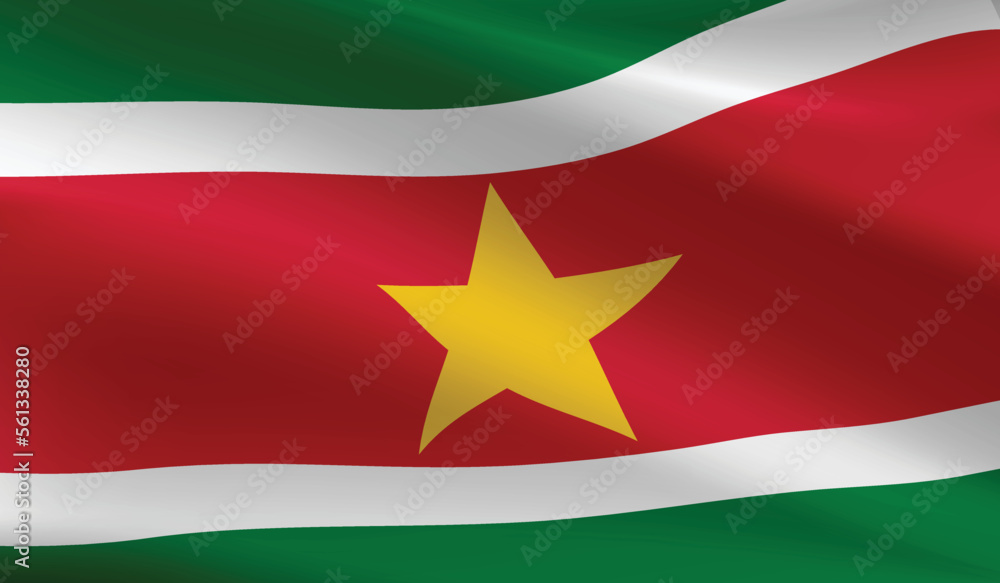 Suriname flag background.Waving Suriname flag vector Suriname flag background.Waving Suriname flag vector