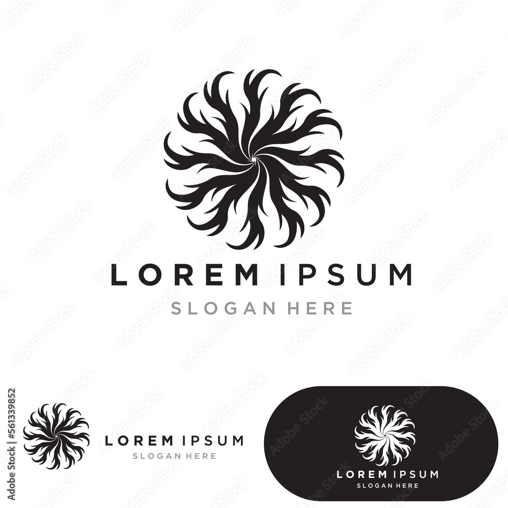 Flower Logo The Circular Logo Logo Of The Flower Stylized Flower