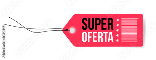 Super Offer Spanish Shopping Vector Label