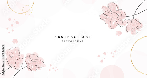 Abstrakcyjne tło w ręcznie malowane kwiaty