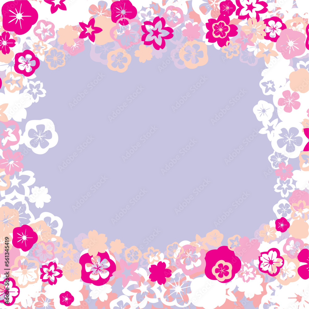 Pink Cherry blossom vector Illustration with copyspace i the middle