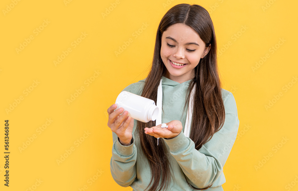 happy teen girl with medication on background. photo of teen girl with medication pill. happy teen girl with medication on background. photo of teen girl with medication pill.