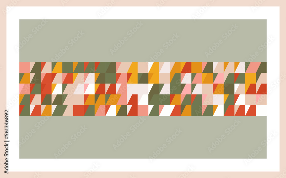 abstract modern mid century colorful geometrical design