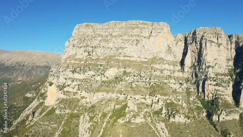 Vikos Gorge dominates Vikos Aoos National Park in Europe, Greece, Epirus, in summer on a sunny day. photo