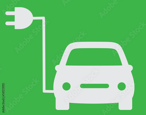 Electric car charging station sign. vector