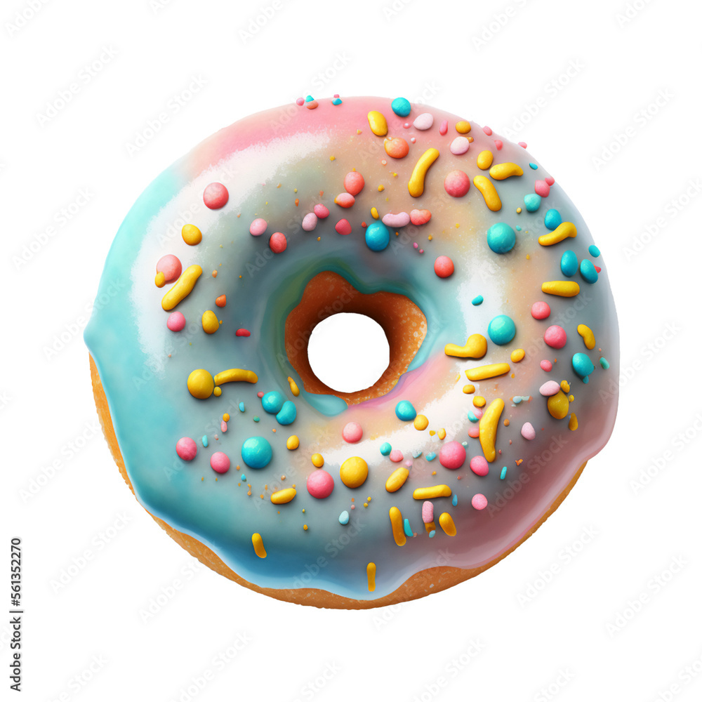 frosted donut with sprinkles, isolated frosted donut with sprinkles, isolated