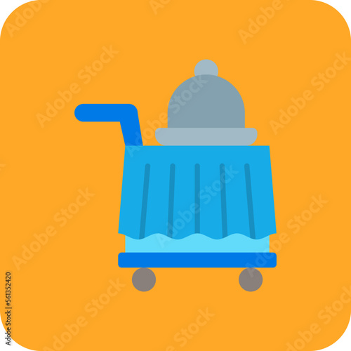 Room Service Multicolor Round Corner Flat Icon