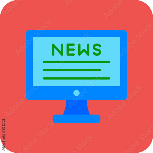 Tv Monitor Multicolor Round Corner Flat Icon
