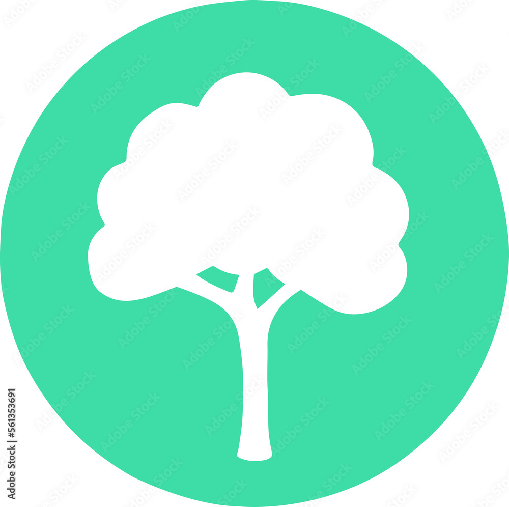 Circle with a ecological green tree Circle with a ecological green tree