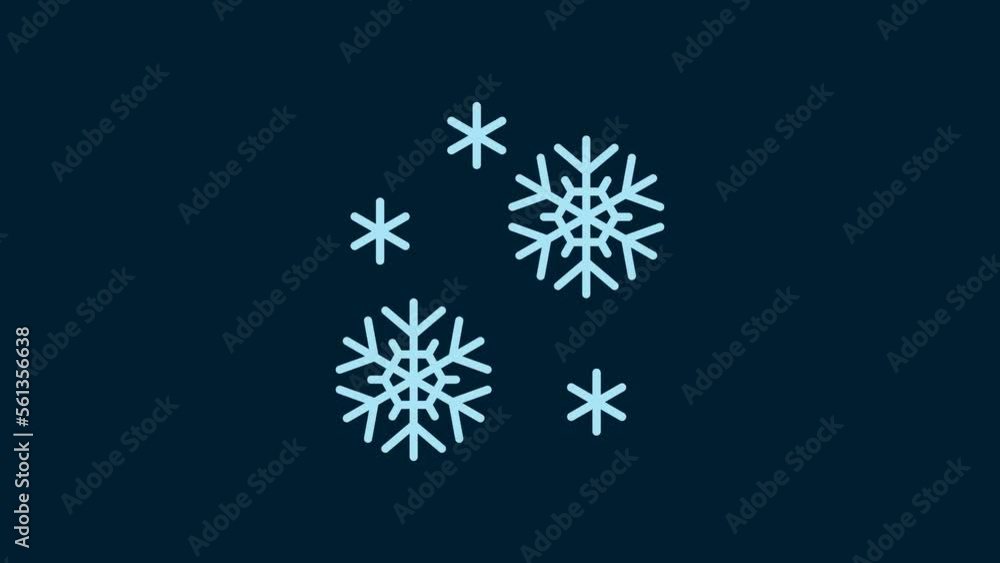 White Snow icon isolated on blue background. 4K Video motion graphic animation White Snow icon isolated on blue background. 4K Video motion graphic animation