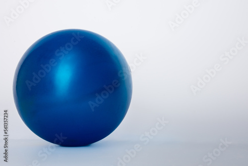 blue rubber ball isolated on white background