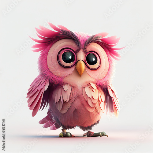 Cute Owl Character Design Generative AI Digital Art Illustration