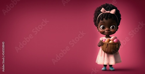Cute Cartoon Girl with an E...
