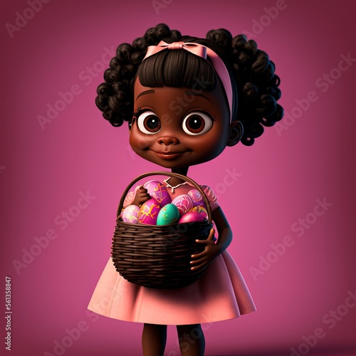Cute Cartoon Girl with an E...