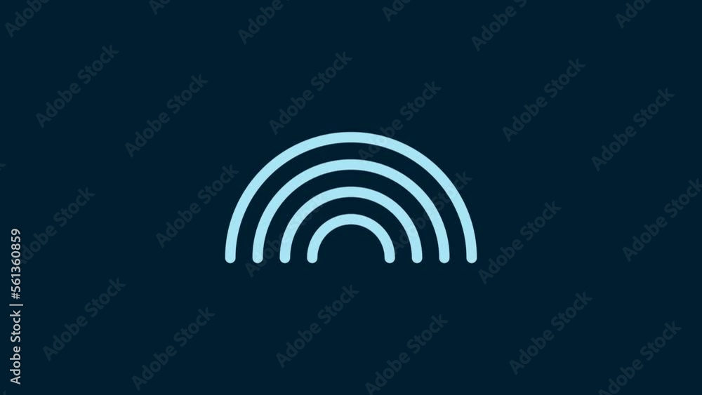 White Rainbow icon isolated on blue background. 4K Video motion graphic animation White Rainbow icon isolated on blue background. 4K Video motion graphic animation