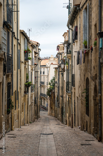 Montpellier  Occitanie  France - Narrow alley in mediterranean style