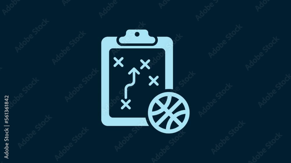 White Planning strategy concept icon isolated on blue background. Basketball cup formation and tactic. 4K Video motion graphic animation White Planning strategy concept icon isolated on blue background. Basketball cup formation and tactic. 4K Video motion graphic animation