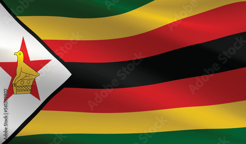 Zimbabwe flag background.Waving Zimbabwe flag vector
