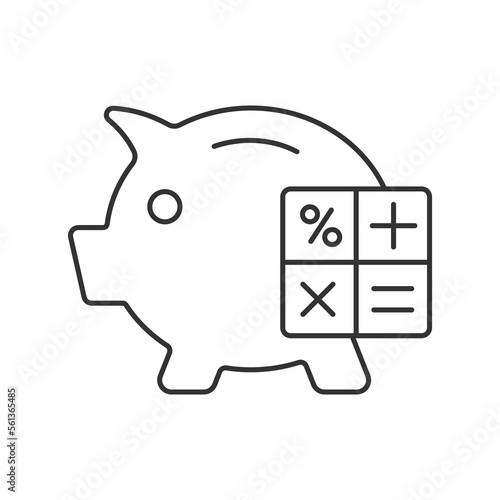 Pension calculator  vector icon. Line sign for mobile concept and web design. Symbol, logo illustration. Vector graphics