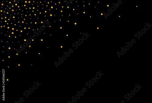 Gold Confetti Golden Vector Black Background.