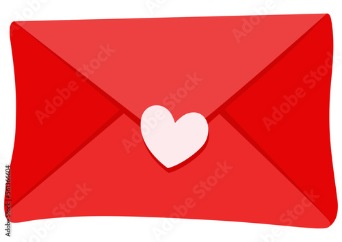 Icon of red letter envelope with heart