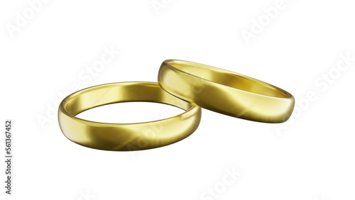 wedding rings isolated on white, 3d rendering of white gold ring PNG transparent