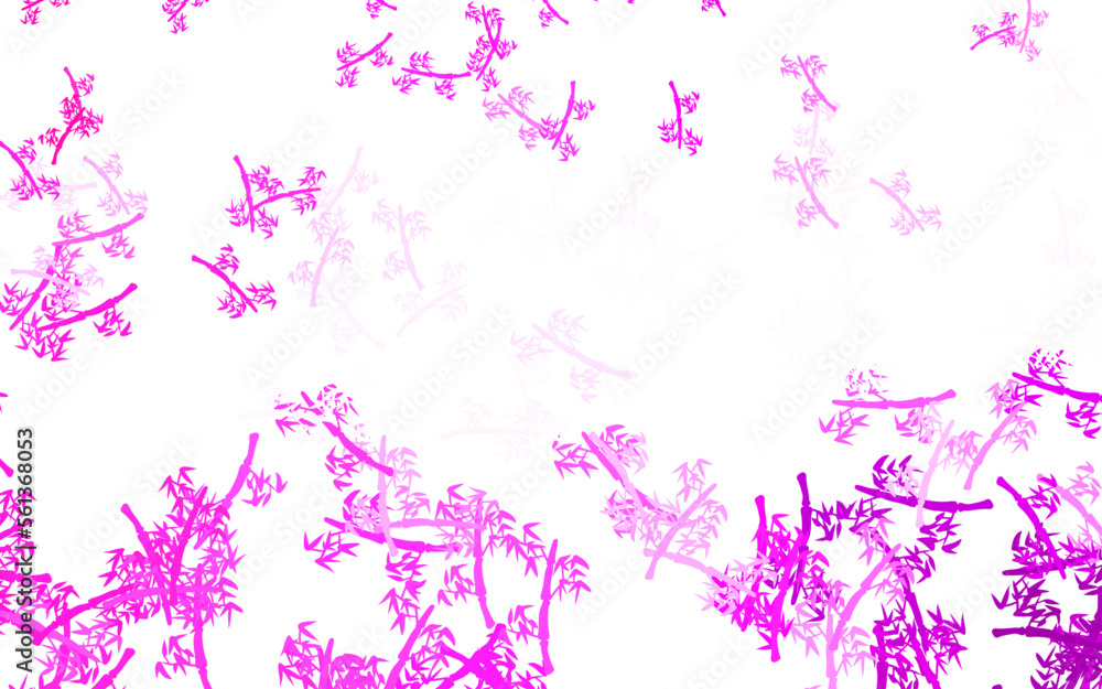 Light Pink vector doodle pattern with branches.