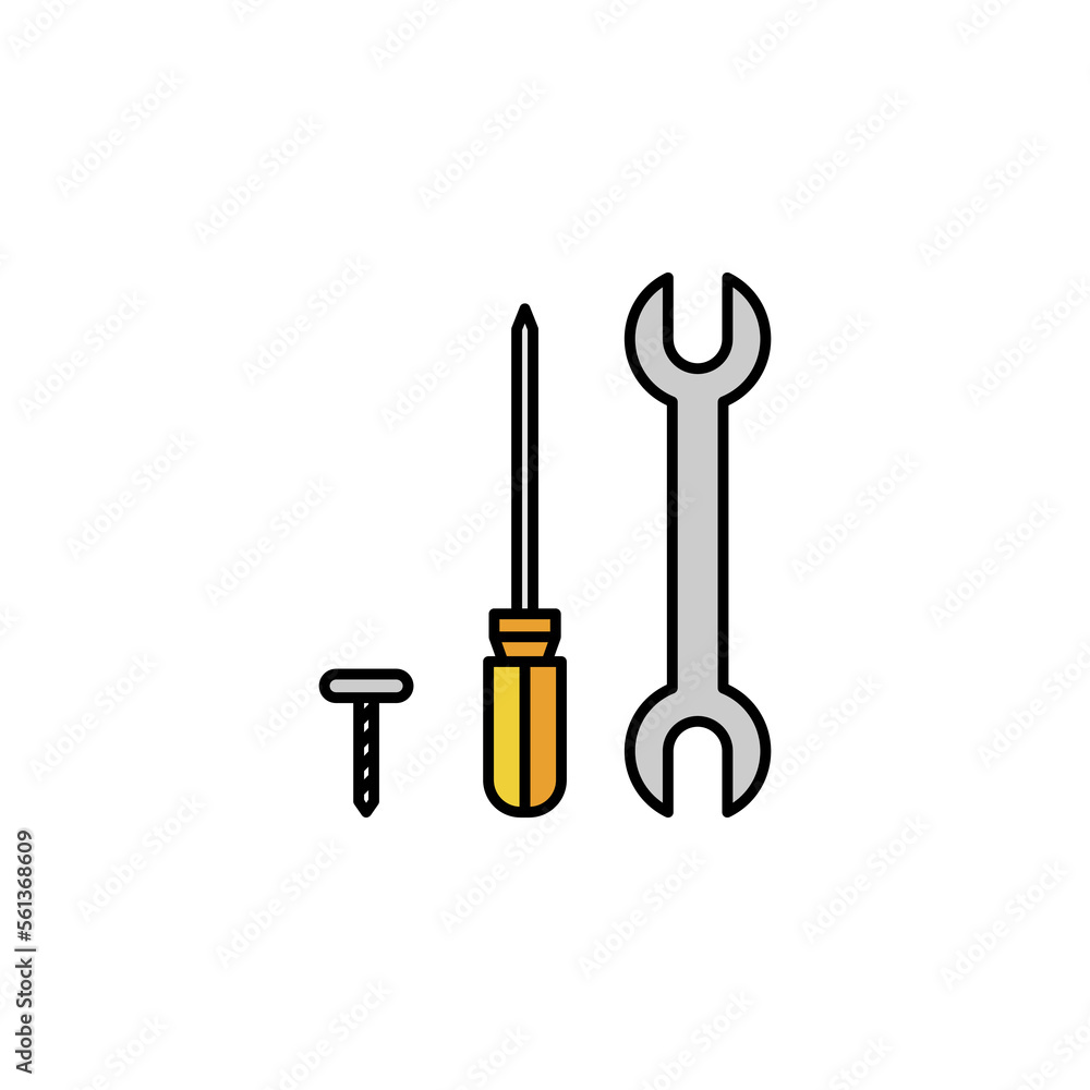Robotics repair outline icon. Signs and symbols can be used for web, logo, mobile app, UI, UX on white background Robotics repair outline icon. Signs and symbols can be used for web, logo, mobile app, UI, UX on white background