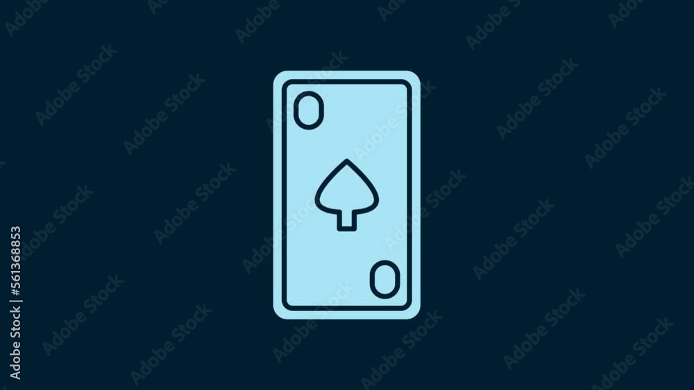 White Playing card with diamonds symbol icon isolated on blue background. Casino gambling. 4K Video motion graphic animation White Playing card with diamonds symbol icon isolated on blue background. Casino gambling. 4K Video motion graphic animation