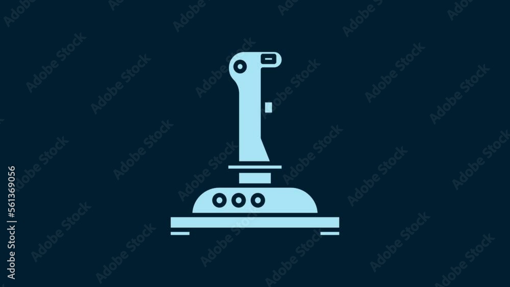 White Joystick for arcade machine icon isolated on blue background. Joystick gamepad. 4K Video motion graphic animation White Joystick for arcade machine icon isolated on blue background. Joystick gamepad. 4K Video motion graphic animation