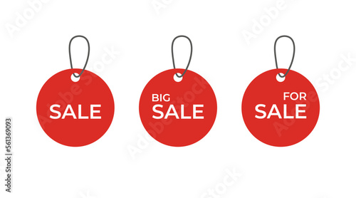 Set of sale tags and labels. Big sale, discount. Vector illustration. Sale icon on white backgraund. Vector.