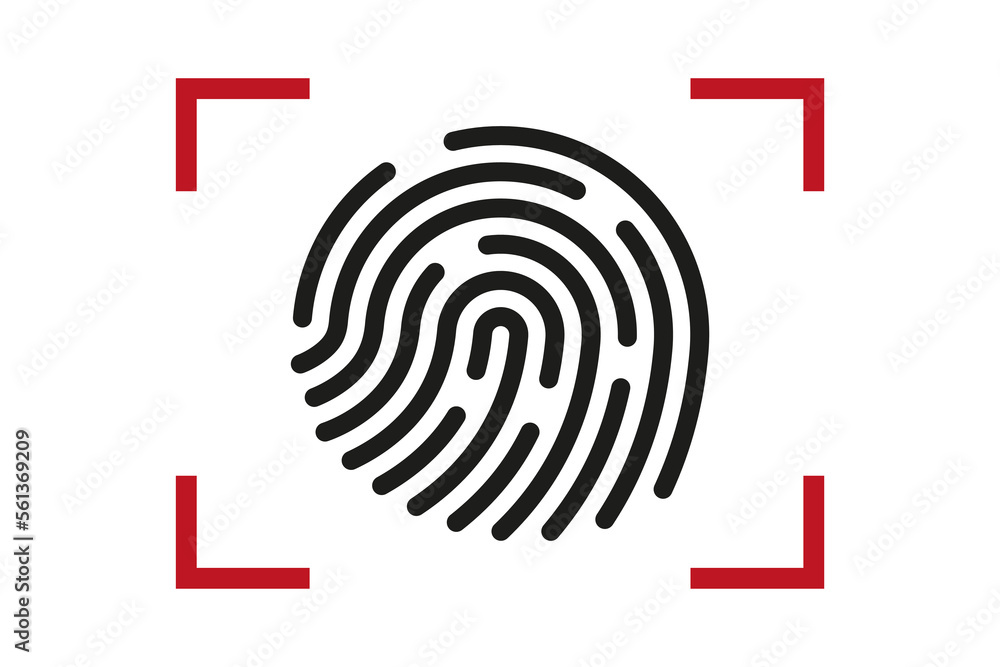 Finger print black scan symbol. Identity vector icon. Fingerprint illustration. Unlock data verification id signature, phone lock button. Finger print black scan symbol. Identity vector icon. Fingerprint illustration. Unlock data verification id signature, phone lock button.