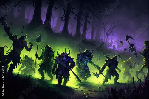 Canvas Print Orcs fighting with elves