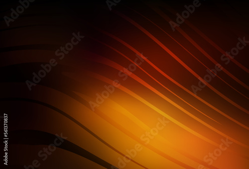 Dark Orange vector background with wry lines.