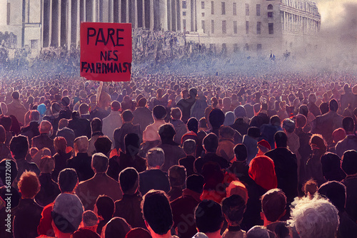 Protest in city against elections and politics civil unrest