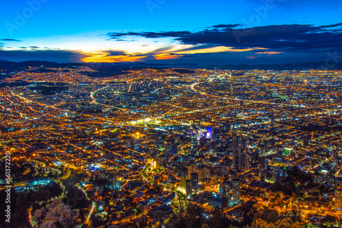 Sunset Over Bogota City 