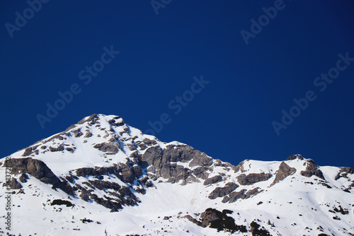 sunny austira snowy mountain hill landscape photo