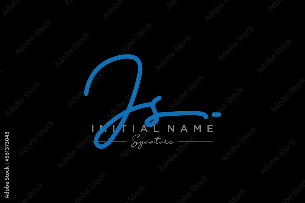 Initial JS signature logo template vector. Hand drawn Calligraphy lettering Vector illustration. Initial JS signature logo template vector. Hand drawn Calligraphy lettering Vector illustration.