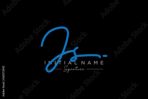 Initial JS signature logo template vector. Hand drawn Calligraphy lettering Vector illustration.