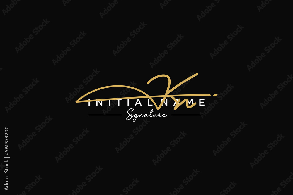 Initial KN signature logo template vector. Hand drawn Calligraphy lettering Vector illustration. Initial KN signature logo template vector. Hand drawn Calligraphy lettering Vector illustration.