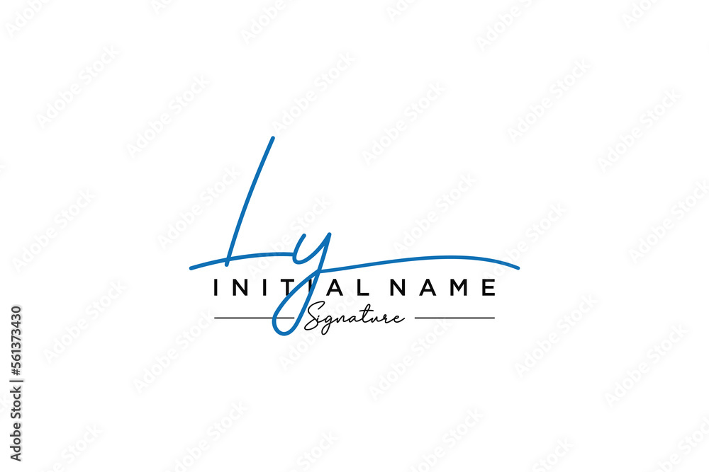 Initial LY signature logo template vector. Hand drawn Calligraphy lettering Vector illustration. Initial LY signature logo template vector. Hand drawn Calligraphy lettering Vector illustration.