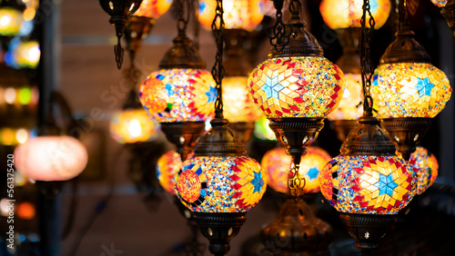 Lighting products sold in Istanbul Grand Bazaar, traditional Turkish lamps, touristic gifts   © HAYRULLAH