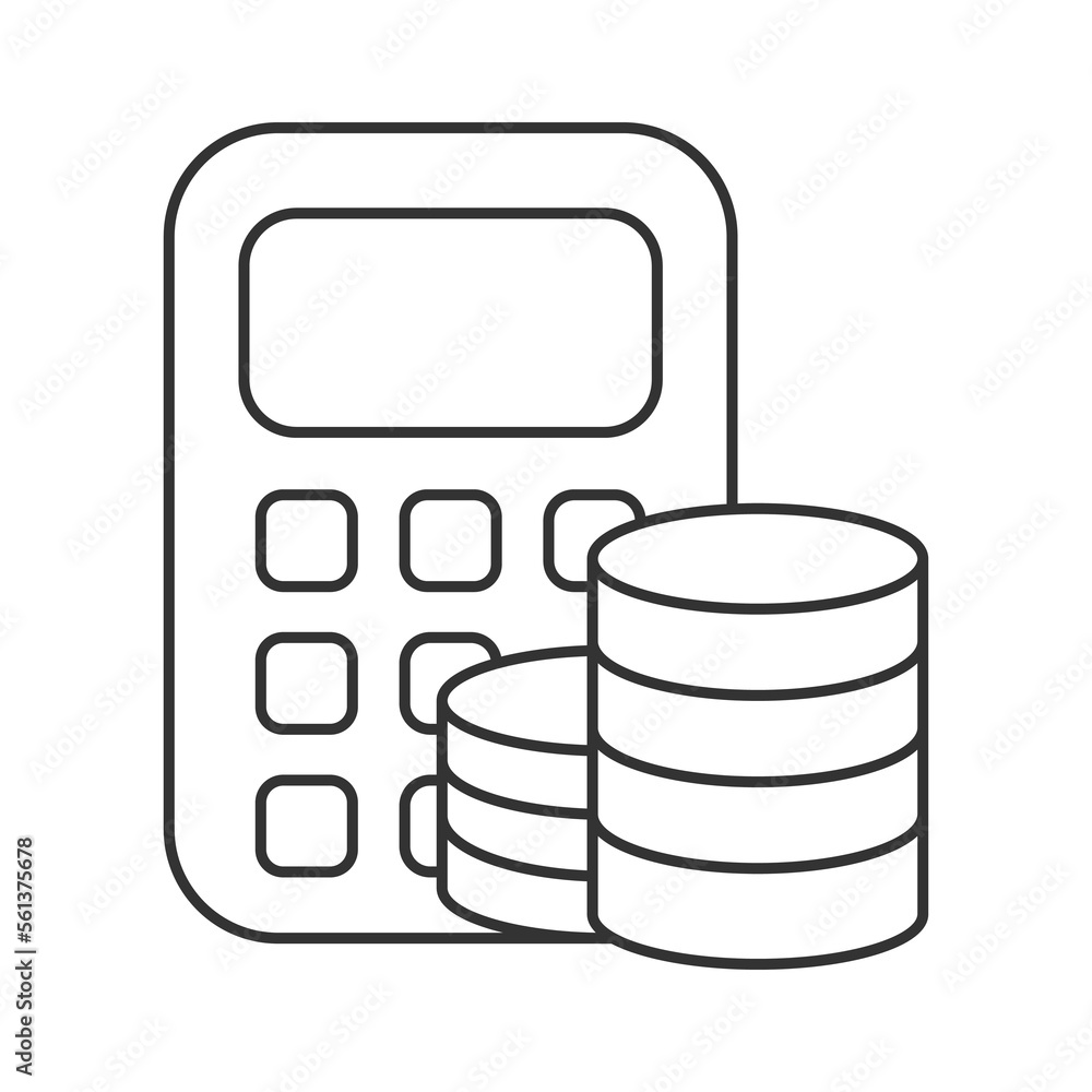 Tax calculator vector icon. Line sign for mobile concept and web design. Symbol, logo