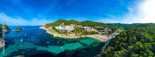 Beach of Port Sant Miquel  Ibiza island in Spain